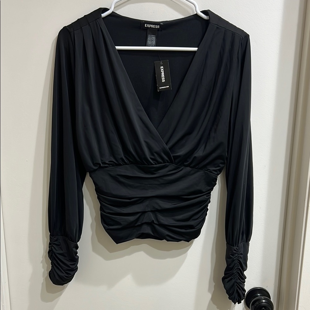 Express Black Ruched Women's Top
